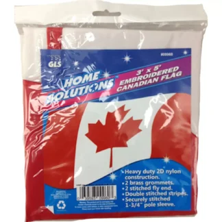 Great Lakes Select 09960 3' X 5' Embroidered Canadian Banner