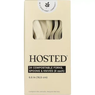Hosted 24PK Environment Friendly Compostable Utensils