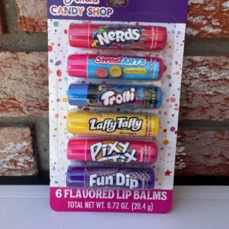 Taste Beauty 6 Flavored Lip Balms, Nerds, Sweet Tarts, Trolli, Laffy Taffy, Pixy Stix, Fun Dip