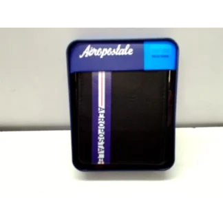 Aeropostale Men's Black Bifold Wallet with Stripe