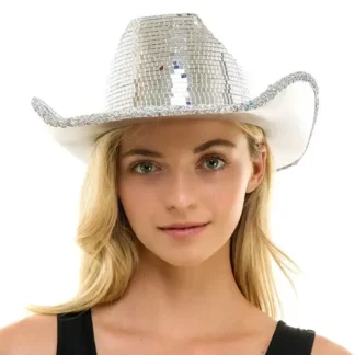 Silver Mirror Cowboy Hat