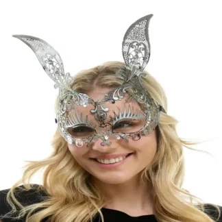 Silver Filigree Bunny Mask