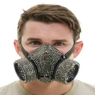 Silver Rhinestone Gas Mask