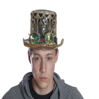 Black and Gold Sequin Top Hat