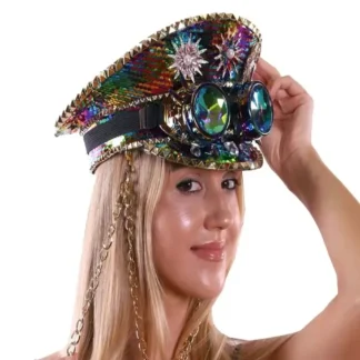 Rainbow Captain Hat with Goggl