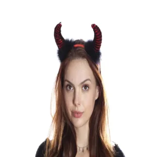 Red and Black Devil Horn Headb