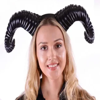 Black Ram Horns Headband