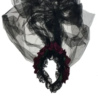 Red Rose Veil Headband