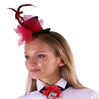 Red Feather Mini Top Hat