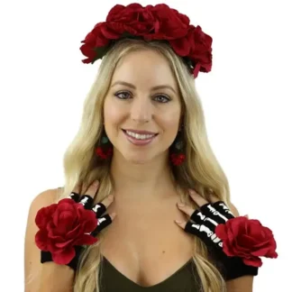 Red Rose Flower Crown Kit