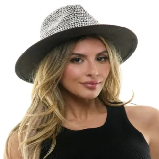 Silver Rhinestone Wide Brim Fe