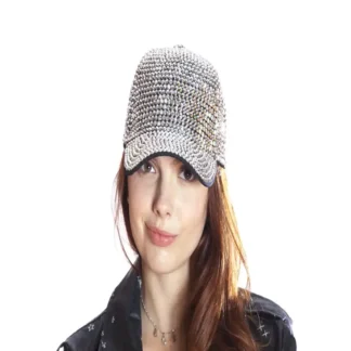 Silver Rhinestone Baseball Cap