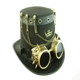 Black Chain Steampunk Top Hat