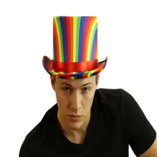 Rainbow Satin Top Hat