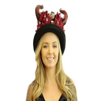 Red Devil Horn Skull Hat