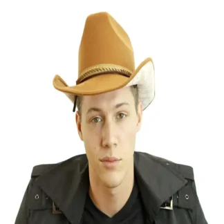 Brown Feather Cowboy Hat
