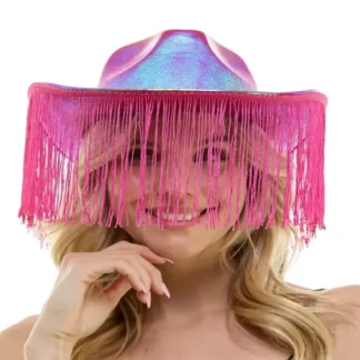 Iridescent Hot Pink Fringe Cow