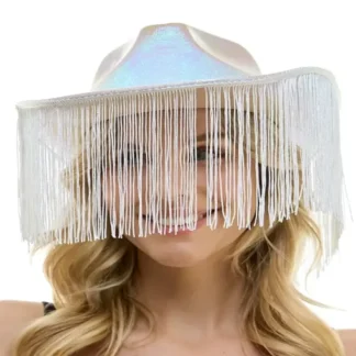 Iridescent White Fringe Cowboy