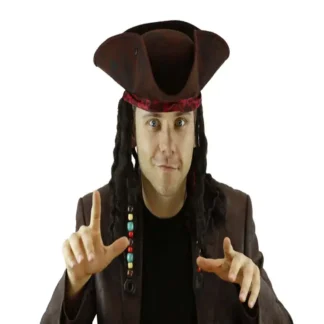 Pirate Tricorn Hat With Dreadl