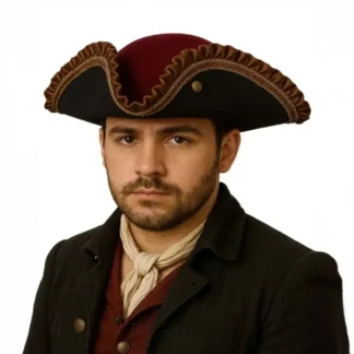 Velvet Burgundy Pirate Tricorn