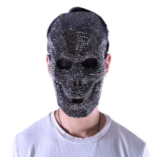 Black Rhinestone Skull Mask