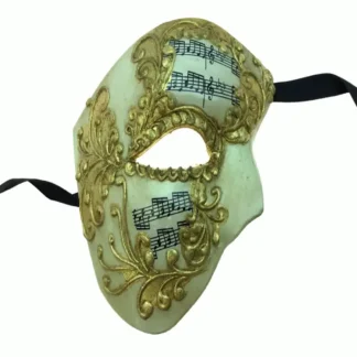 Gold Baroque Music Half Face M
