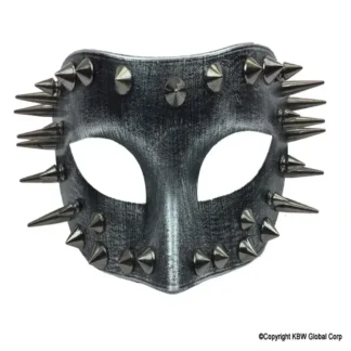 Silver Spikes Half Face Mask