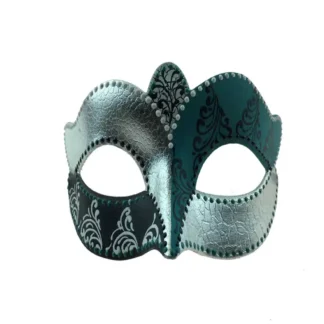 Silver and Sky Blue Crown Mask