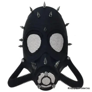 Black Full Spiked Gas Mask