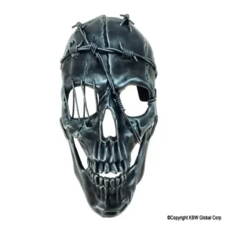 Silver Barbed Wire Skull Mask