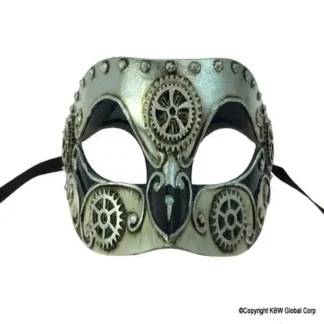 Silver Steampunk Gear Mask