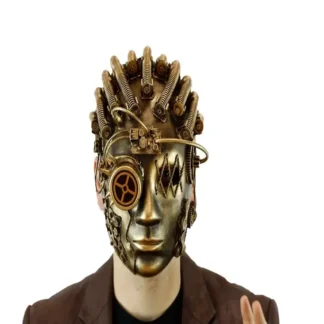 Gold Cyborg Steampunk Mask wit