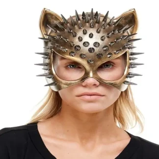 Gold Spiked Cat Mask
