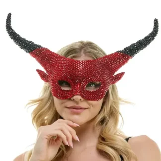 Red Rhinestone Horned Devil Ma