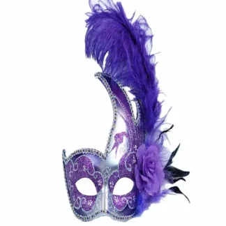 Purple Silver Feather Mask