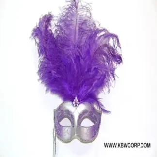 Purple Silver Feather Mask Wit