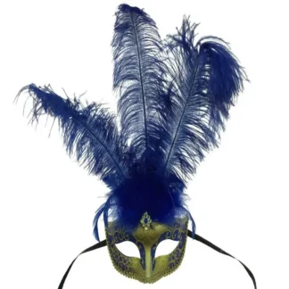 Blue Gold Venetian Mask With F