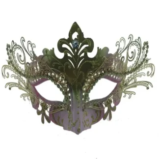Metal Venetian Mask Pink Gold