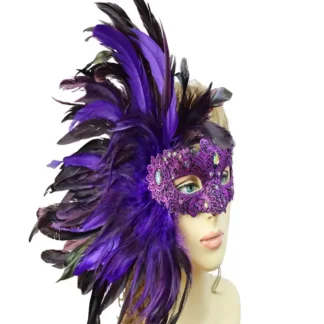 Purple Carnival Feather Mask