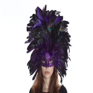 Purple Carnival Feather Mask
