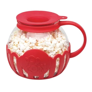 Tasty Microwave Popcorn Maker, BPA Free, Red, 1.5-qt