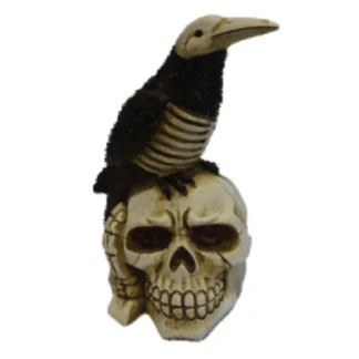 Skull With Skeleton Bird Décor