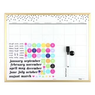 Happy Planner Dry Erase Monthly Black and Gold 16" x 20"