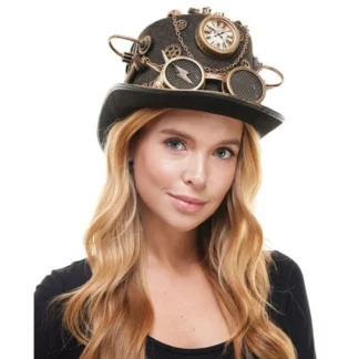 Gold Gear Steampunk Top Hat