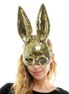 Gold Mirror Bunny Mask