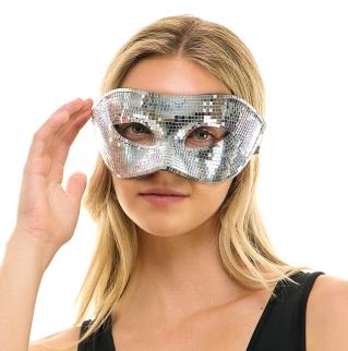Silver Mirror Half Mask