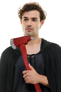 Red Rhinestone Firefighter Axe