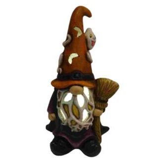 Light-Up Halloween Wizard Gnome