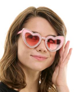 Pink Rhinestone Heart Sunglasses