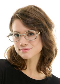 Clear Oval Rhinestone Sunglasses